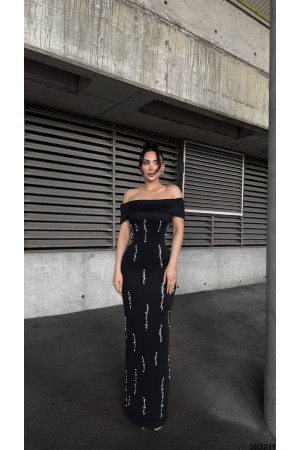 183376 TOPTAN SİYAH ABİYE