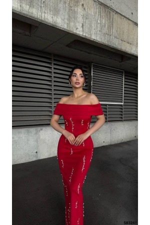 183377 TOPTAN KIRMIZI ABİYE