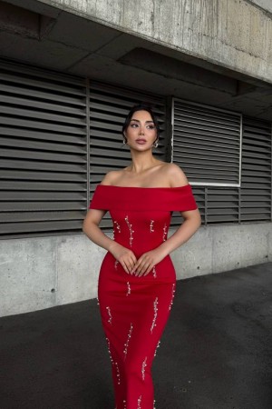 183377 red Evening dress