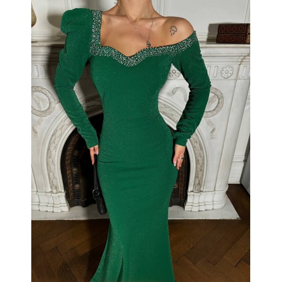 183380 TOPTAN ZÜMRÜT YEŞİL ABİYE