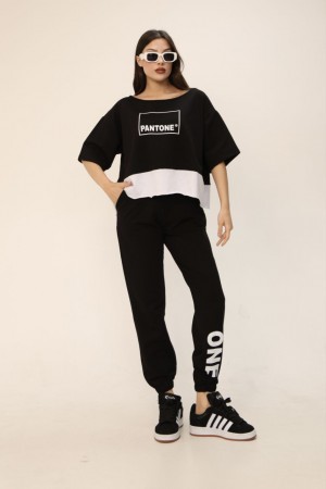 183406 TOPTAN SİYAH EŞOFMAN TAKIM