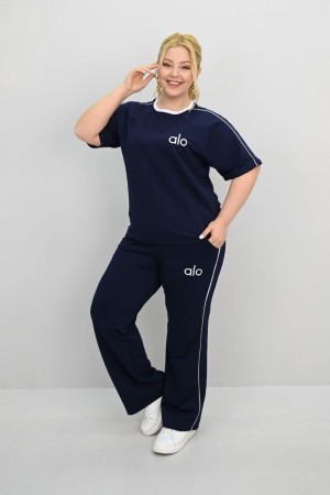 183420 Navy blue Track suitcase