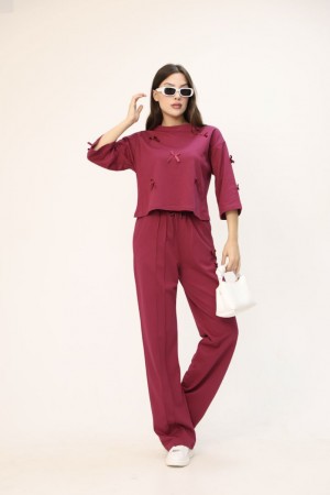 183423 burgundy Track suitcase