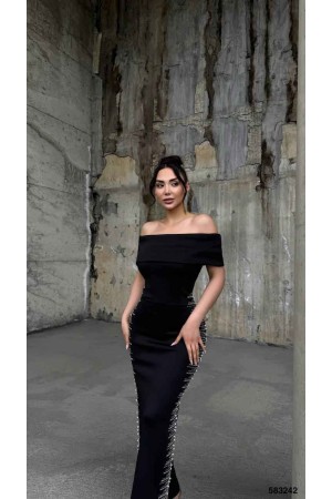 183470 TOPTAN SİYAH ABİYE