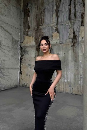 183470 TOPTAN SİYAH ABİYE