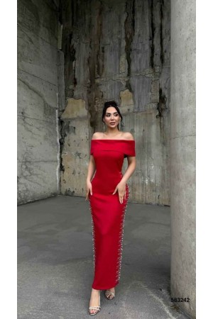 183471 TOPTAN KIRMIZI ABİYE