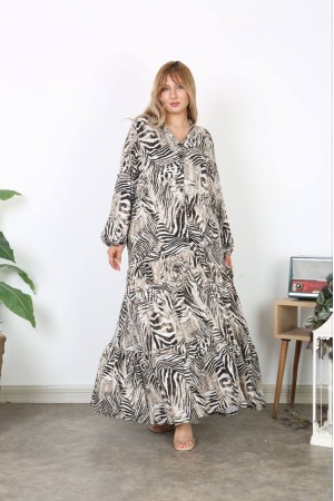 183495 TOPTAN DESENLİ ELBİSE