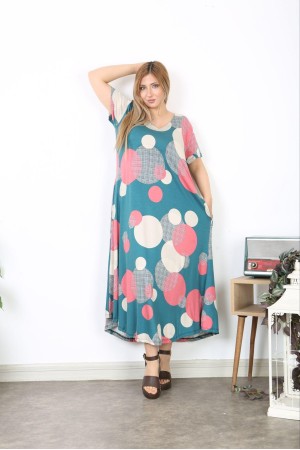 183520 TOPTAN DESENLİ ELBİSE