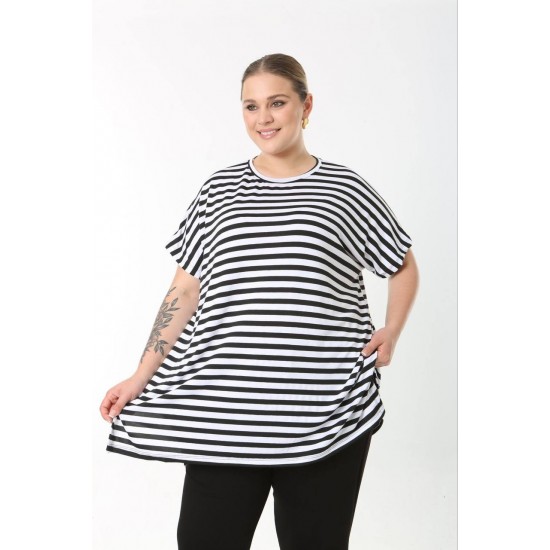 183541 TOPTAN ÇİZGİLİ BLUZ