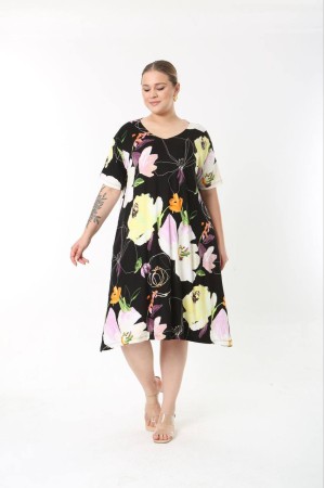 183569 TOPTAN DESENLİ ELBİSE