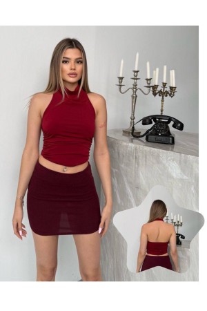 183639 TOPTAN BORDO BLUZ