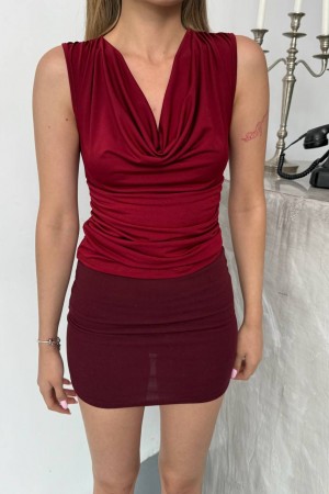 183641 burgundy BLOUSE