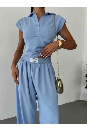 183879 TOPTAN BEBE MAVİ PANTOLON TAKIM