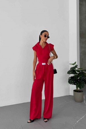 183880 TOPTAN KIRMIZI PANTOLON TAKIM