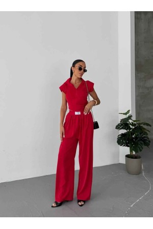 183880 TOPTAN KIRMIZI PANTOLON TAKIM