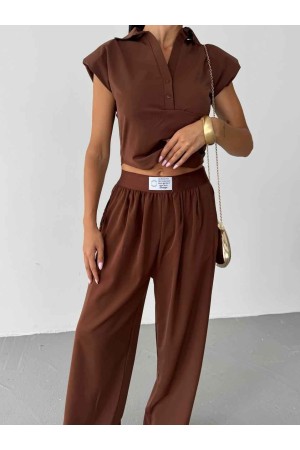 183881 TOPTAN KAHVE PANTOLON TAKIM