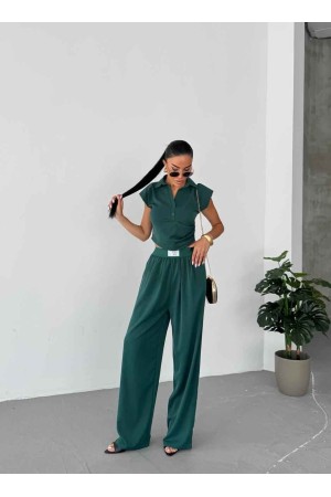 183882 TOPTAN ZÜMRÜT YEŞİL PANTOLON TAKIM