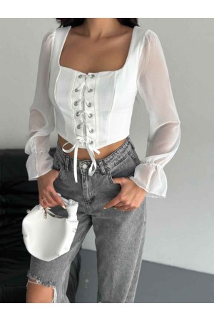 183907 TOPTAN BEYAZ BLUZ