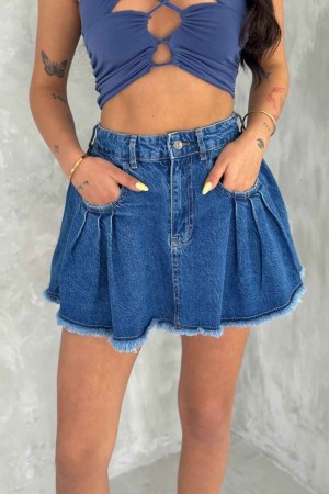 183915 TOPTAN MAVİ ETEK