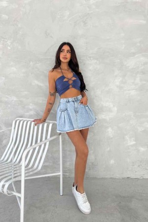 183917 TOPTAN MAVİ ETEK