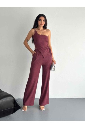 183925 TOPTAN BORDO PANTOLON TAKIM