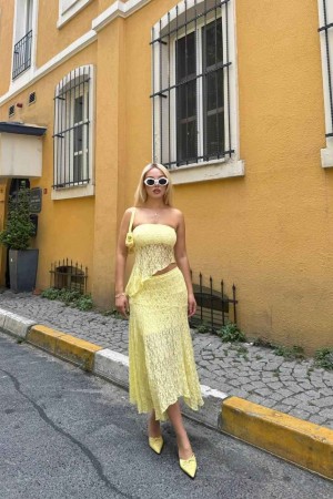 183973 yellow Evening dress