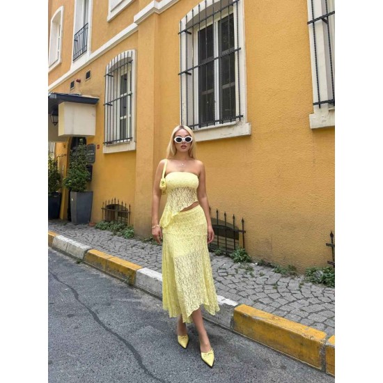 183973 yellow Evening dress