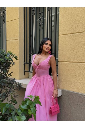 183976 TOPTAN PEMBE ELBİSE