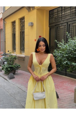 183980 TOPTAN SARI ELBİSE