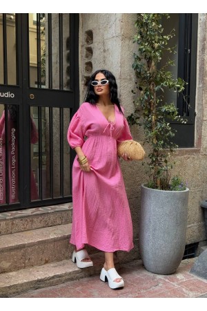 183981 TOPTAN PEMBE ELBİSE