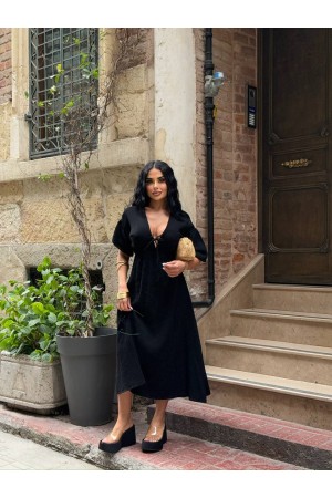 183983 TOPTAN SİYAH ELBİSE