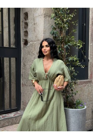 183984 TOPTAN HAKİ ELBİSE