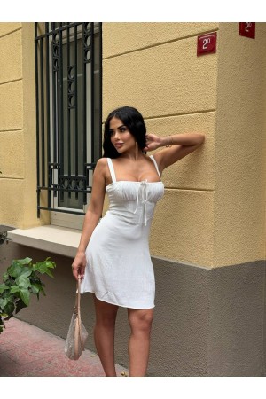 183985 TOPTAN BEYAZ ELBİSE