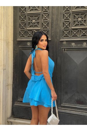 183994 TOPTAN MAVİ ELBİSE