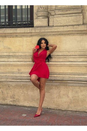 183997 TOPTAN KIRMIZI ELBİSE