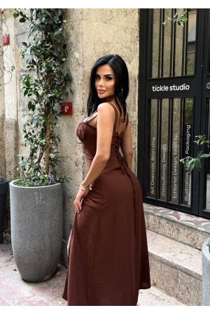 184002 TOPTAN KAHVE ELBİSE