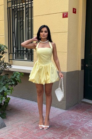 184012 TOPTAN SARI ELBİSE