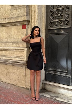 184015 TOPTAN SİYAH ELBİSE