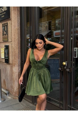 184020 TOPTAN HAKİ ELBİSE