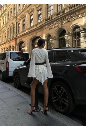 184023 TOPTAN BEYAZ ELBİSE