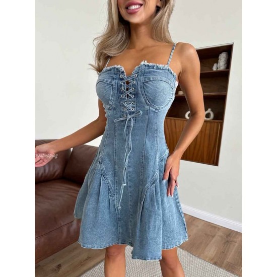 184031 TOPTAN MAVİ ELBİSE