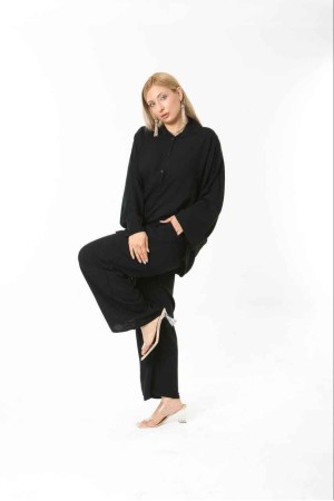 184122 black Pants suit