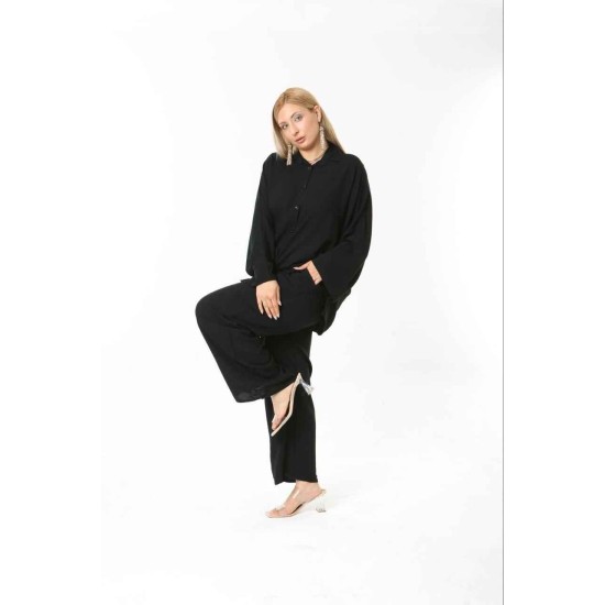 184122 black Pants suit