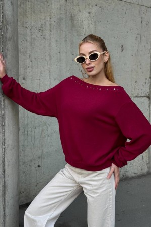 184214 Burgundy BLOUSE