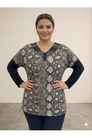 184304 DESENLİ BLUZ