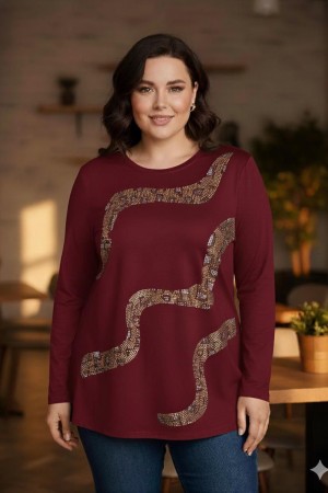 184308 Burgundy BLOUSE