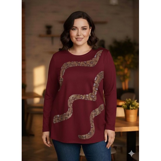 184308 Burgundy BLOUSE