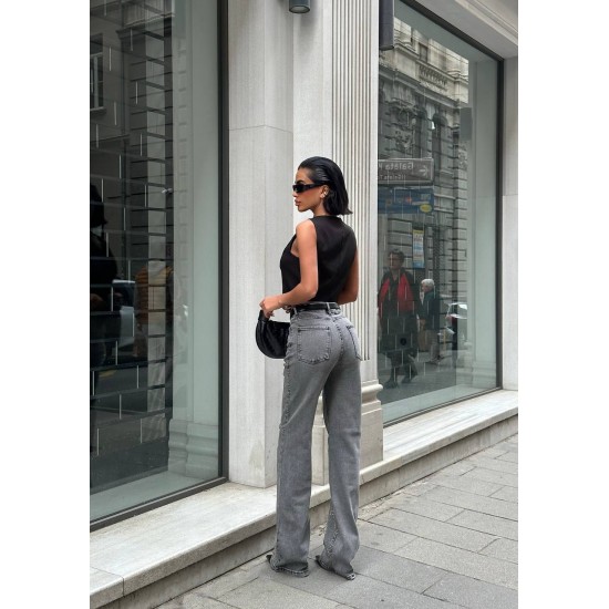 184507 GRİ KOT PANTOLON