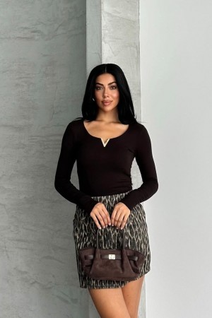 184529 COFFEE BLOUSE