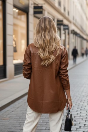 184723 KAHVE GÖMLEK